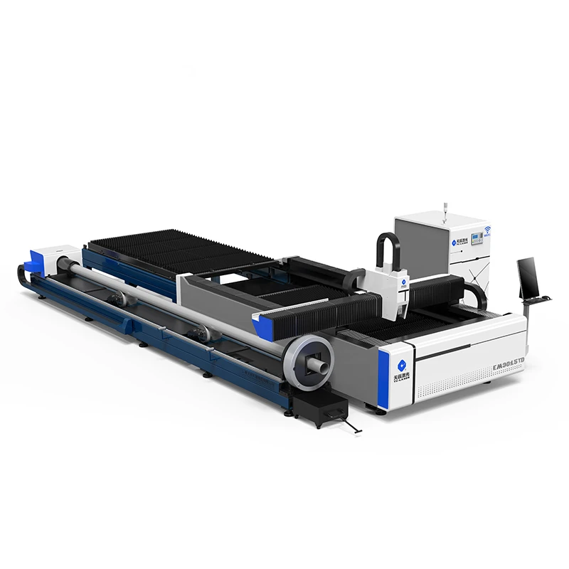 Ipg Laser source 1kw 1.5kw 2000w 3000w Fiber Metal Sheet Tube Laser Cutter / Steel Tube Lazer Cutting Machine