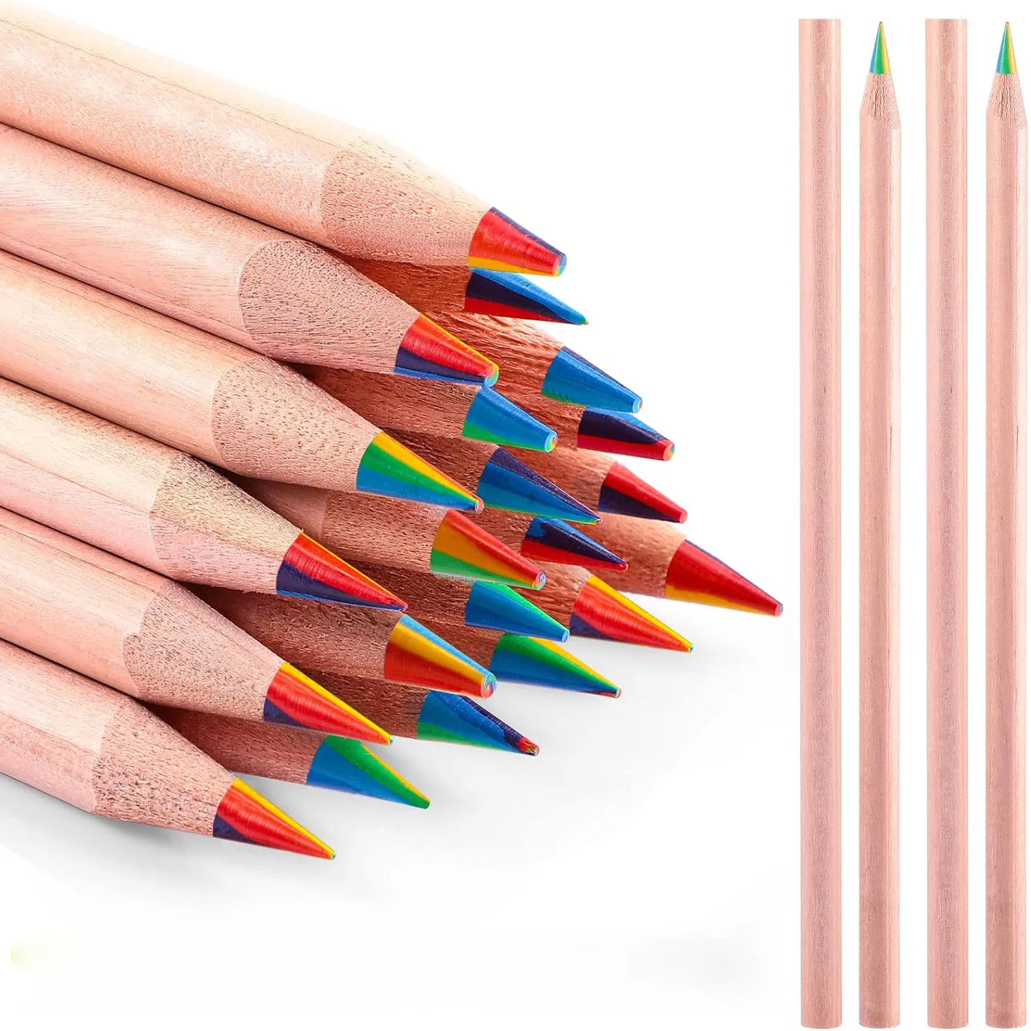 cheap price Rainbow 4 Colors Lead Wooden Pencil For Kids Student Stationery Gift
