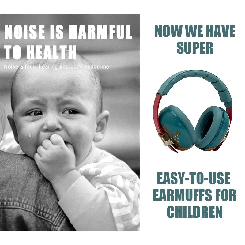 Low price Low moq customized packaging, color, logo, pattern baby noise reduction ear protection earmuffs