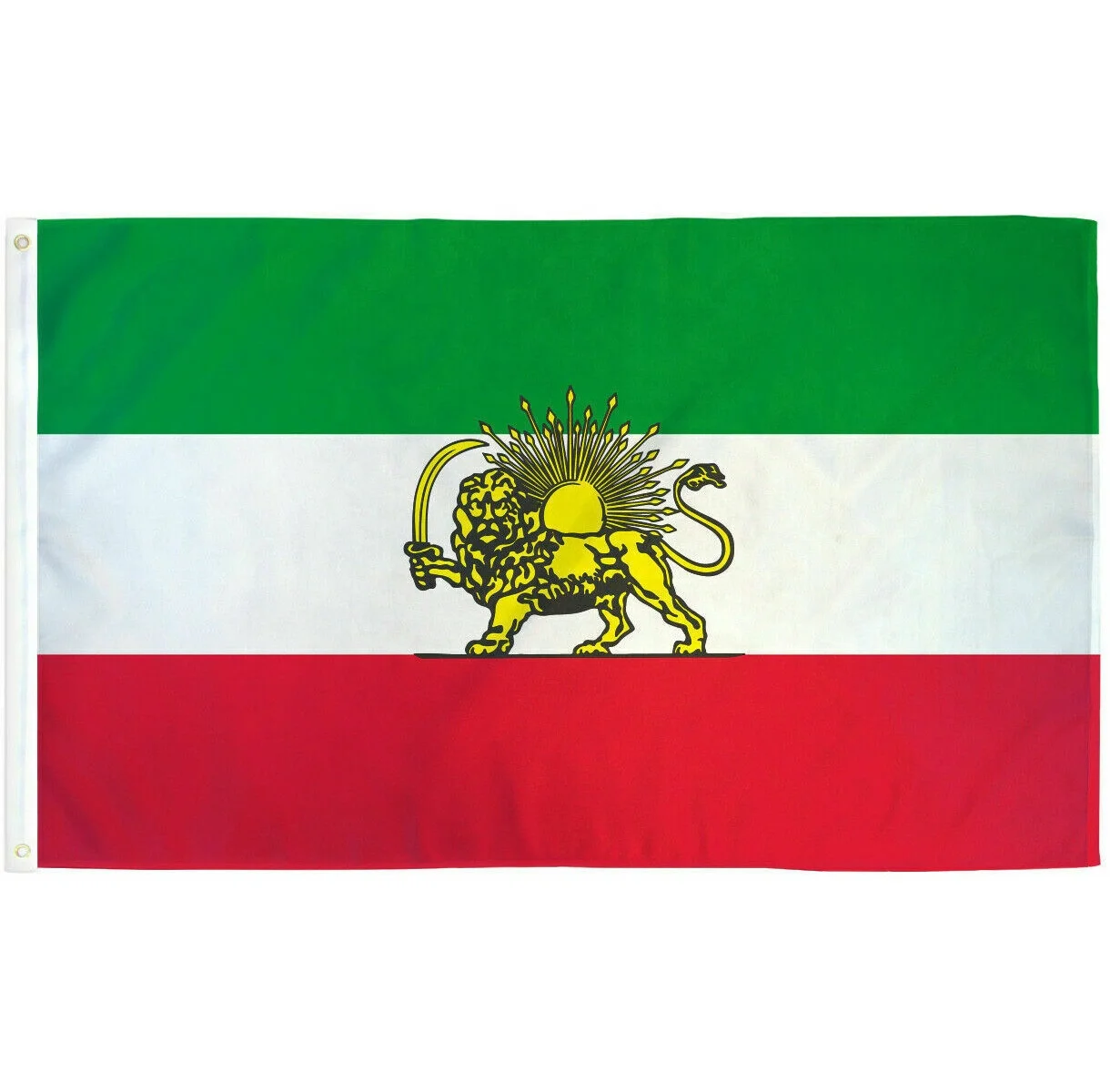In Stock Fast Delivery Custom Print 100D polyester flags banner Lion and Sun Iran  Flag