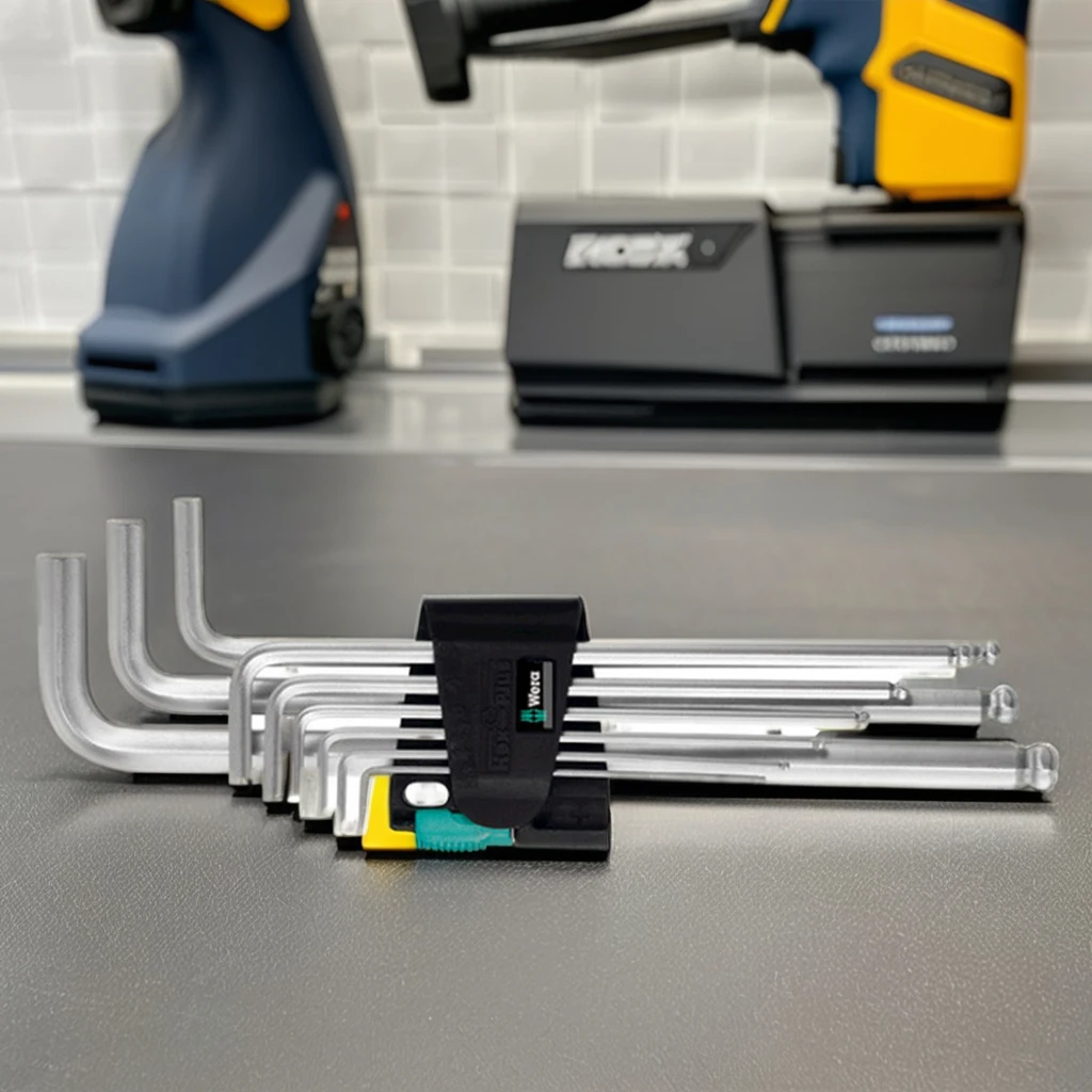 Hoffmann 627210 9 Wera Hexagon Key L-Wrench Set Hex-Plus Chrome-Plated Alloy Durable and Corrosion Resistant