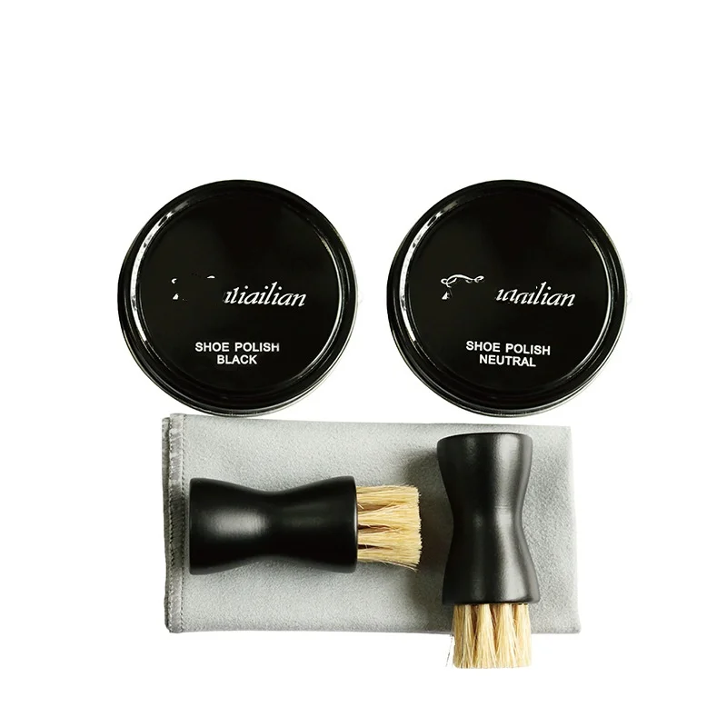 Factory Wholesale 7 in 1 Travel Shoe Shine Kit Premium Shoe Polish Set with Leather Cleaner for Shiny Shoes