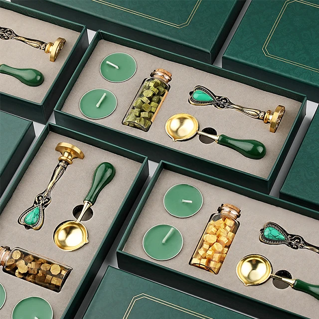 Wholesale Floral Custom Wax Seal Stamp Handle Set Sealing Wax Stick Mold Kit for Wedding Invitations