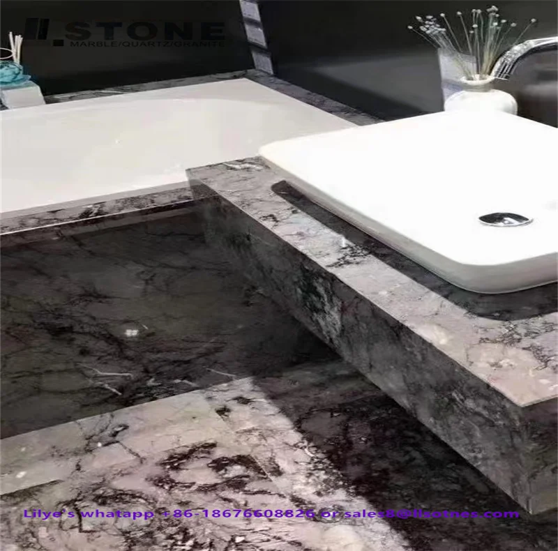 exclusive emperador marble tiles and stairs for  villa and hotels project from Foshan