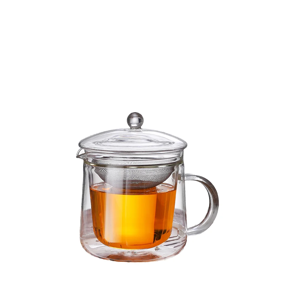 Классический двухслойный термальный стеклянный чайник для подачи кофе и чая сохраняет горячие напитки в тепле дольше