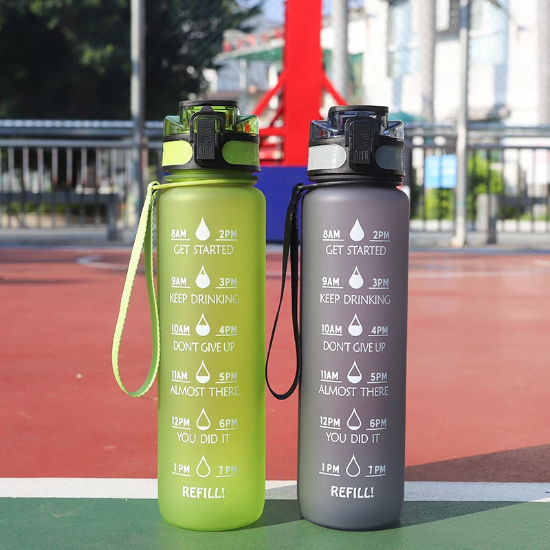 Motivational water bottle with custom logo eco friendly drinking bottles wholesale products BPA free gallon water bottle