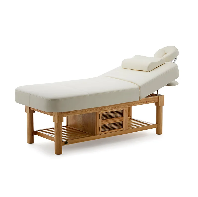 Hight quality beauty salon furniture wooden facial bed fashion designs body massage table  beauty bed for sale