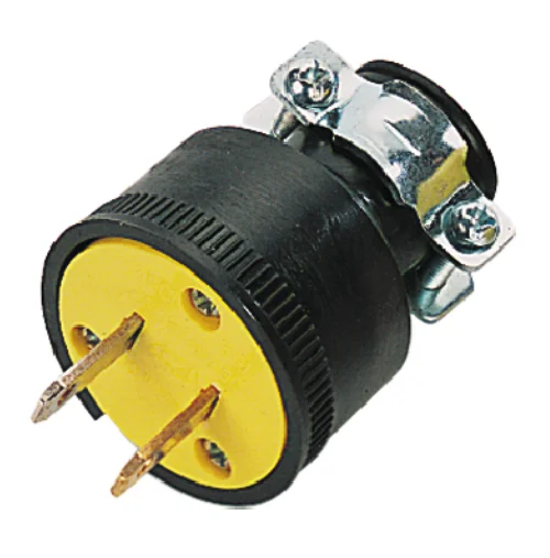 
two pins yellow bakelite NEMA 5-15P Plug socket with rubber 