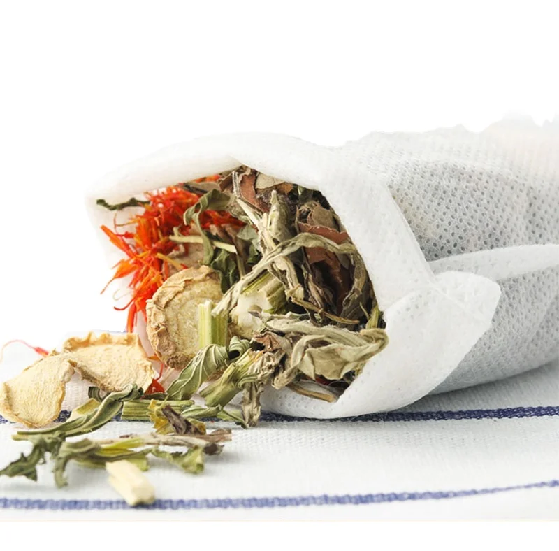 Nonwoven fabric Herb foot soak tea bath filter packaging bag, herb foot bath packaging pouch packet filter bag