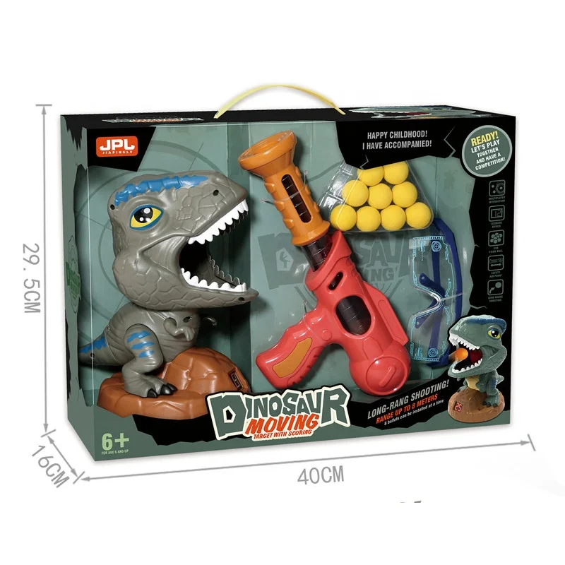 Soft Ball Gun Dinosaur Hunting Game Set With Battery Operated Smart Counting Target Set For Kids Factory Wholesale