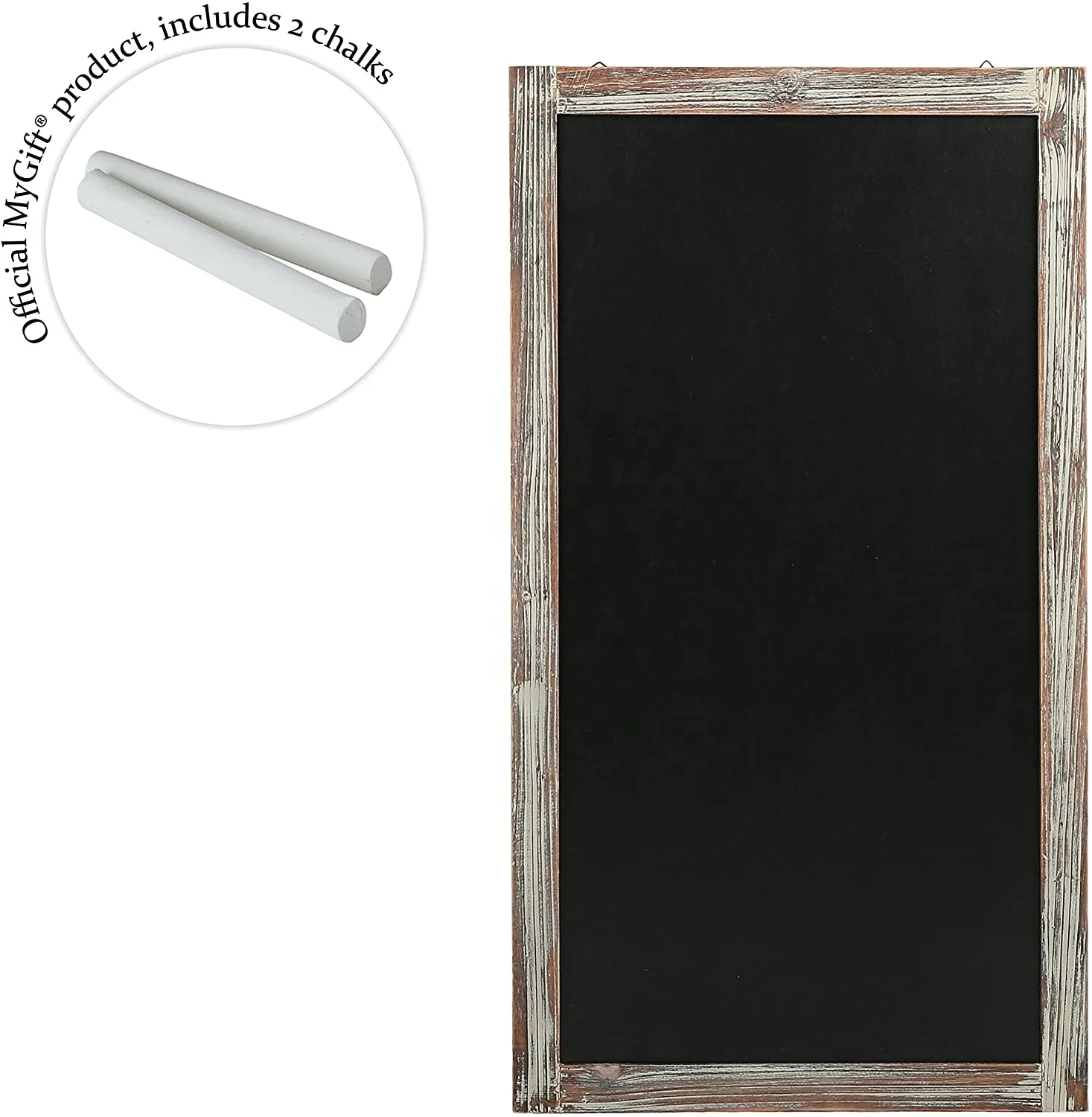 Wall-Mounted Vintage Brown Wood Chalkboard with Cork Board & Mail Holder