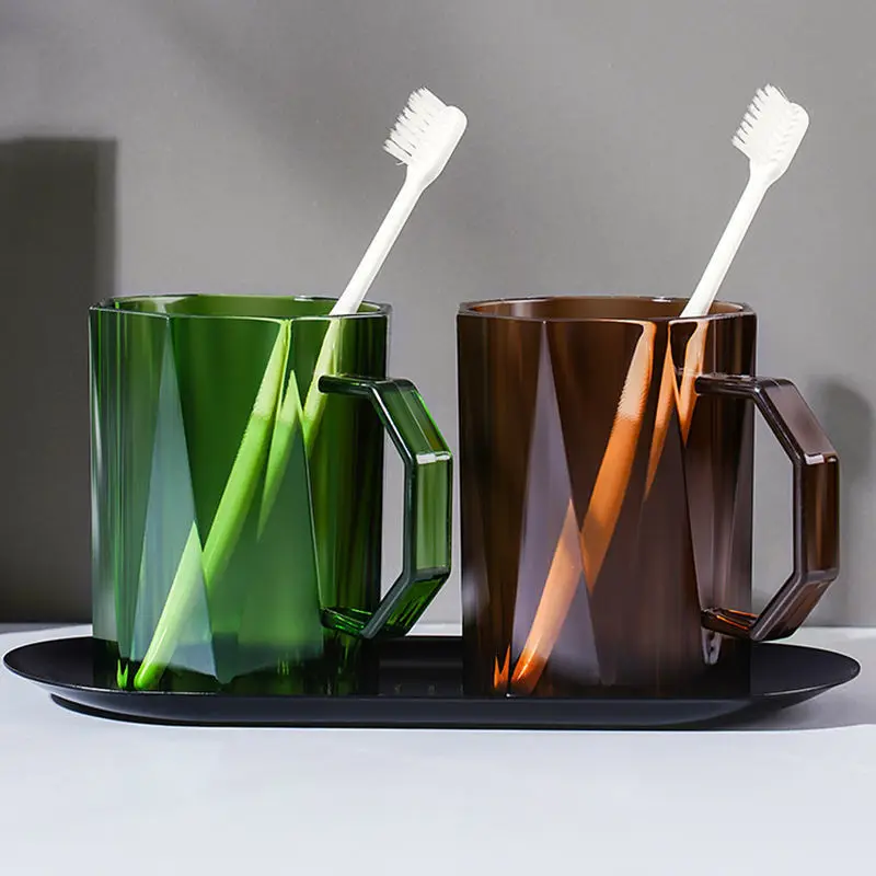 Nordic simple rinse cup clear plastic toothbrush cup for household cleaning couples toothbrush cup