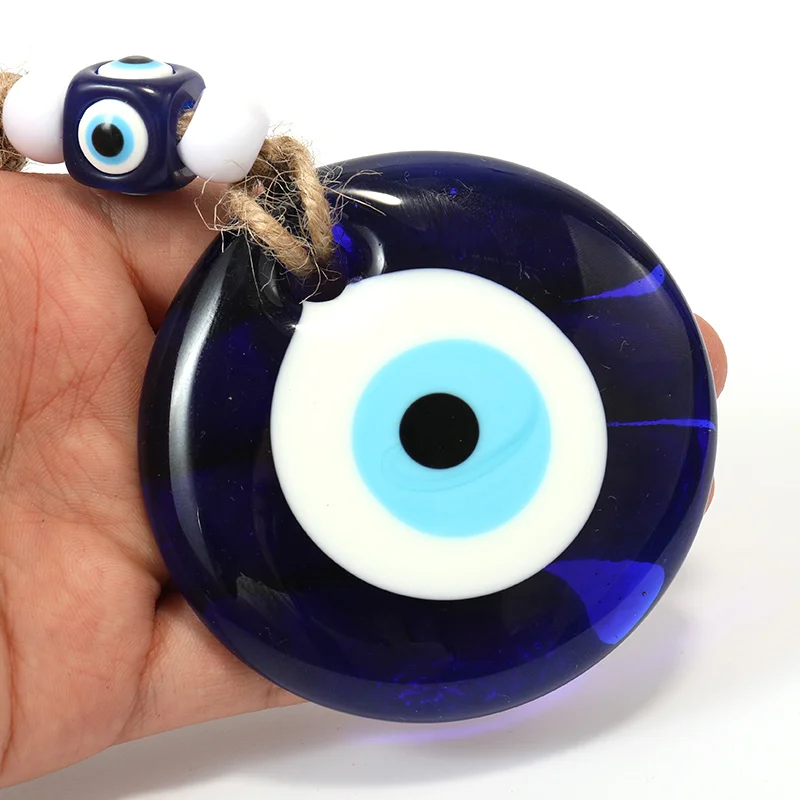 Wholesale Blue Glass Decorative Hanging Home Decor Greek Traditional Turkish Evil Eye Ornament Hanging for Rear View Mirror