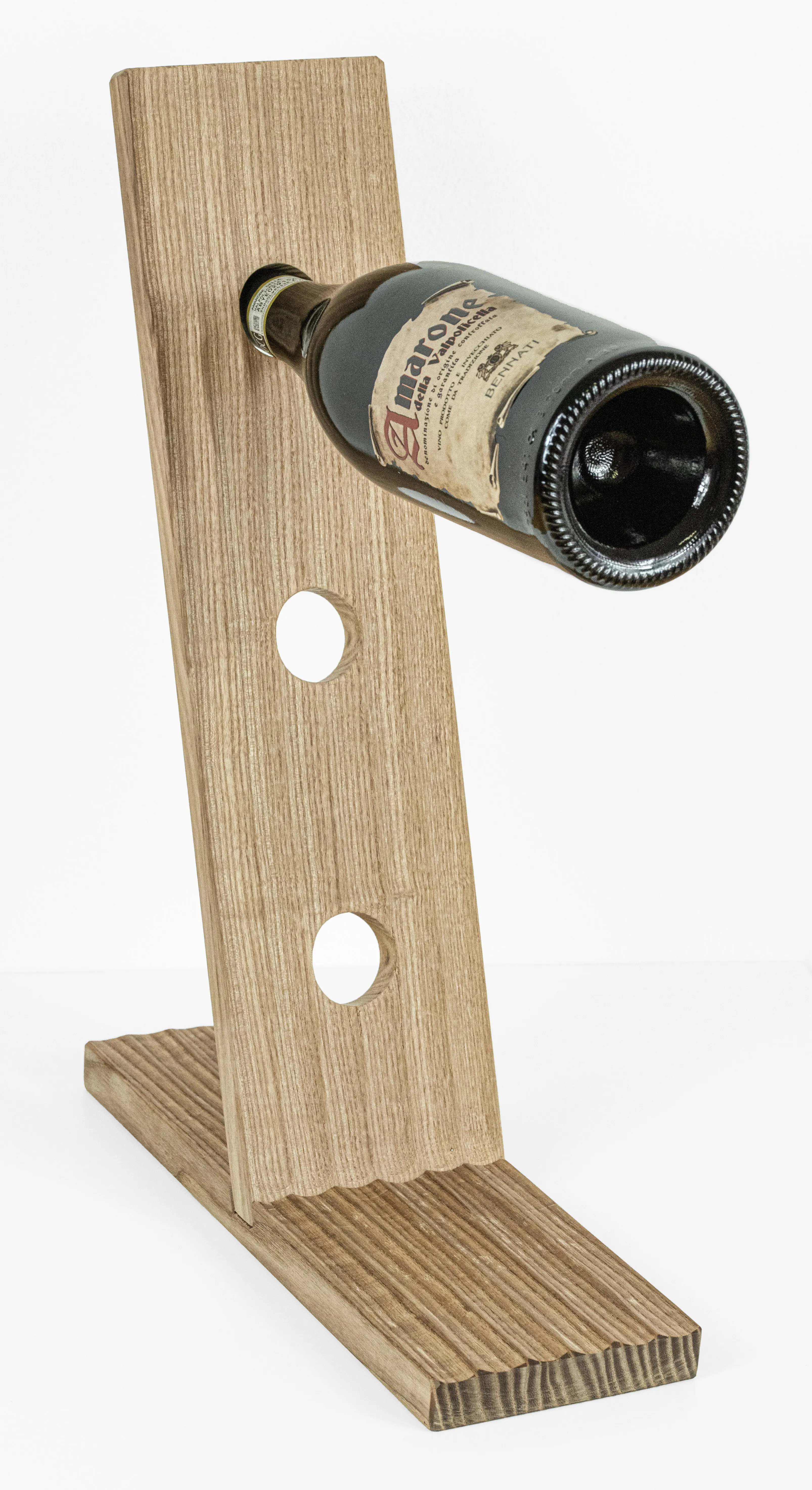 High Quality Made In Italy Kitchen Accessories Heat-treated Wooden Wine Holder 3 Holes Customizable Without Chemical Products