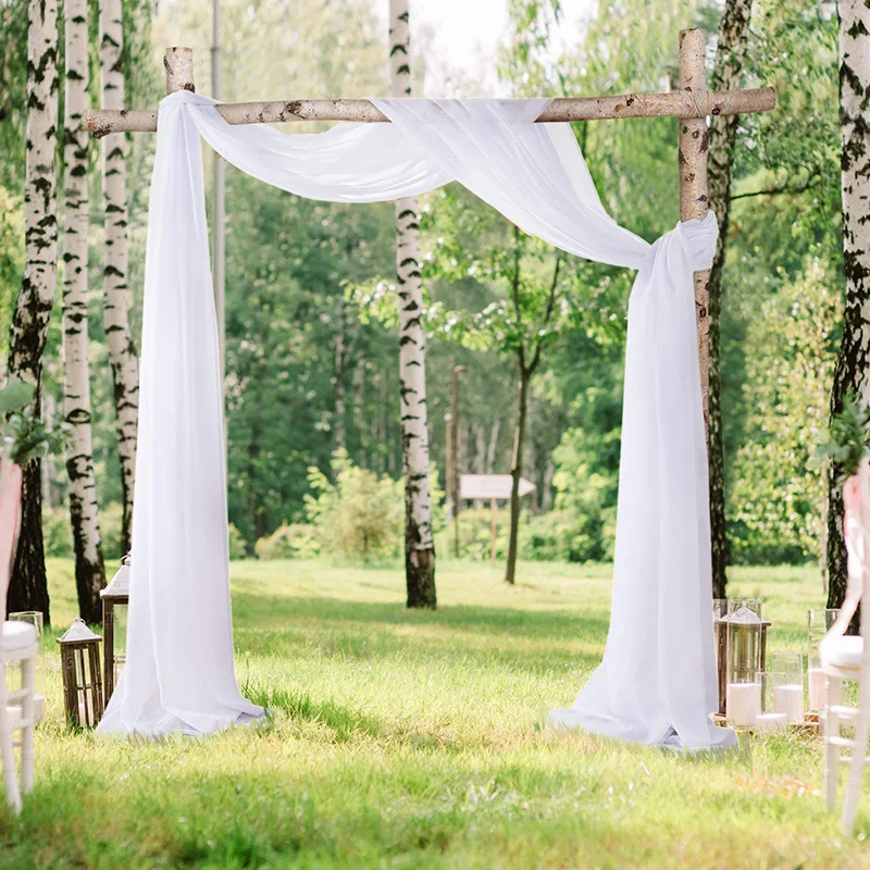 2021 new Outdoor arched white curtains wedding party air curtains transparent tulle