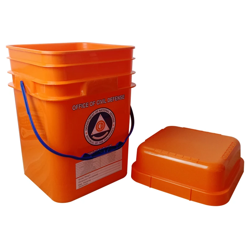 wholesale 20L square plastic pail food grade plastic bucket with lid  can printing logo Donation Bucket
