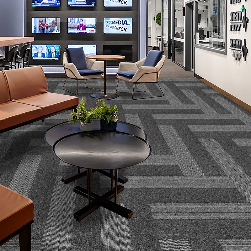 Luxury Removable Carpet Tile 25*100cm Nylon Material PVC Backed Office Modular Carpet