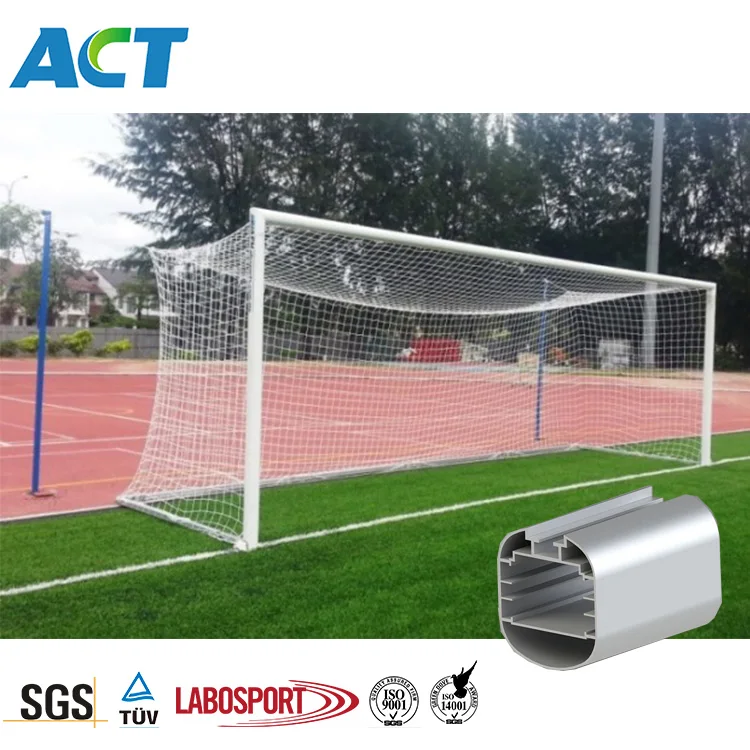 Professional Oval shape Full size fixed aluminum soccer goals ,  soccer post , football goal gate sizes