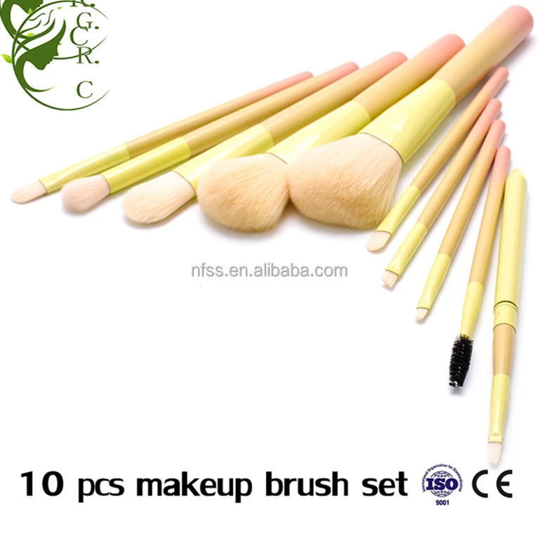 Novel Design Low Price Beauty Makeup Tools Cosmetic Brushes 10Pcs Color Changing Make Up Brush Set With Holder Bucket Case Bag