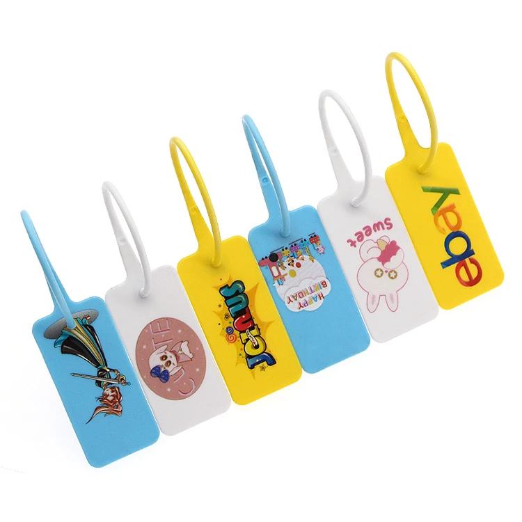 manufacture seal label custom brand logo for clothing string tag hang tags design plastic seals