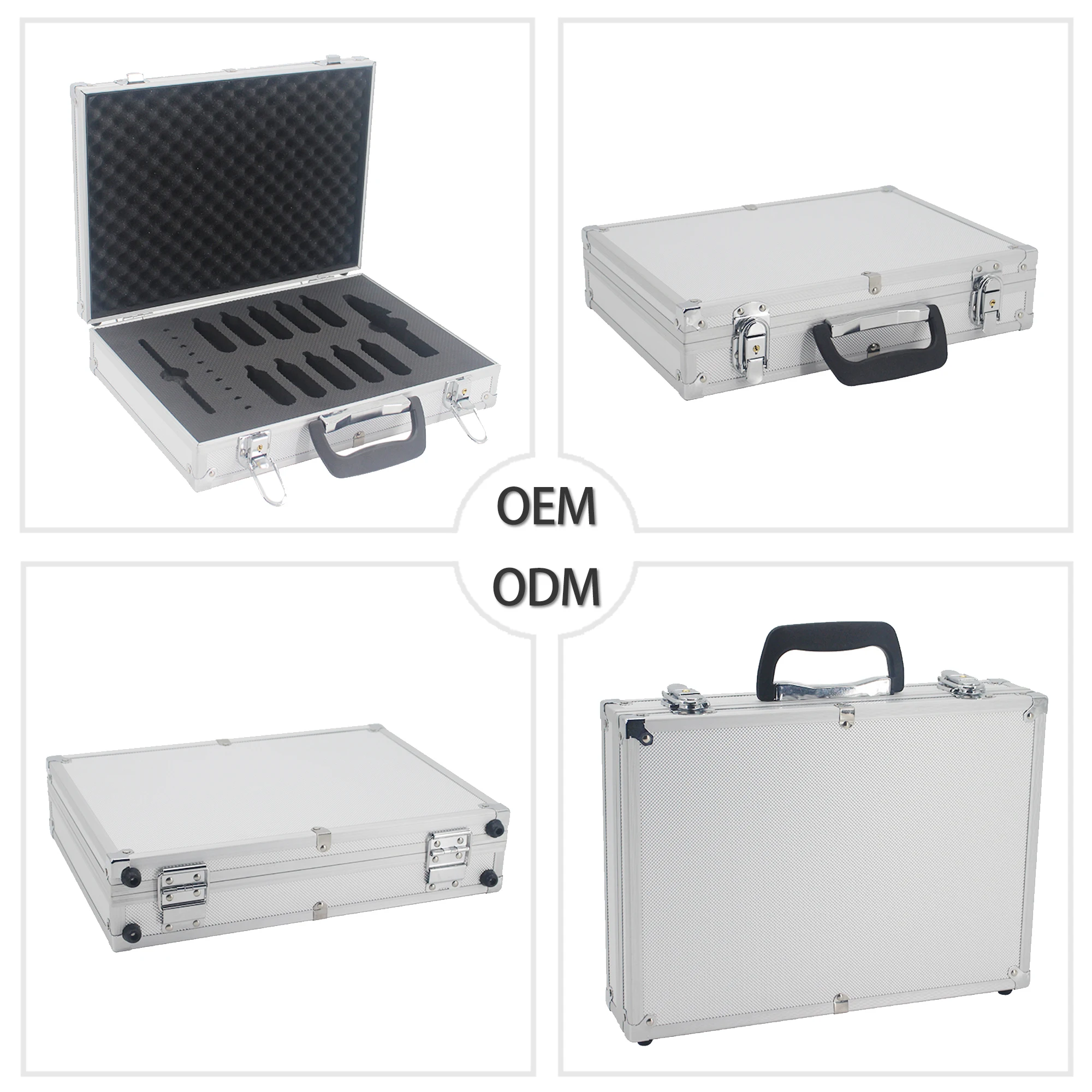 Custom Size Sliver Aluminum Knife Handle Tool Case with Foam