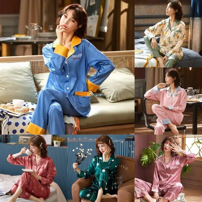 Summer Short Sleeve Custom Pajamas for Women Floral Print Turn Down Collar Women Pajamas Set Bamboo Fabric Women Sleep Wear Set