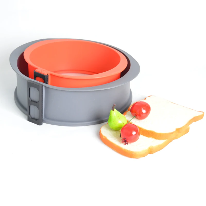 Hyri Popular Food Grade Round Springform Pan Silicone Decoration Food Safety Cake Molds Wih Tempered Glass Base