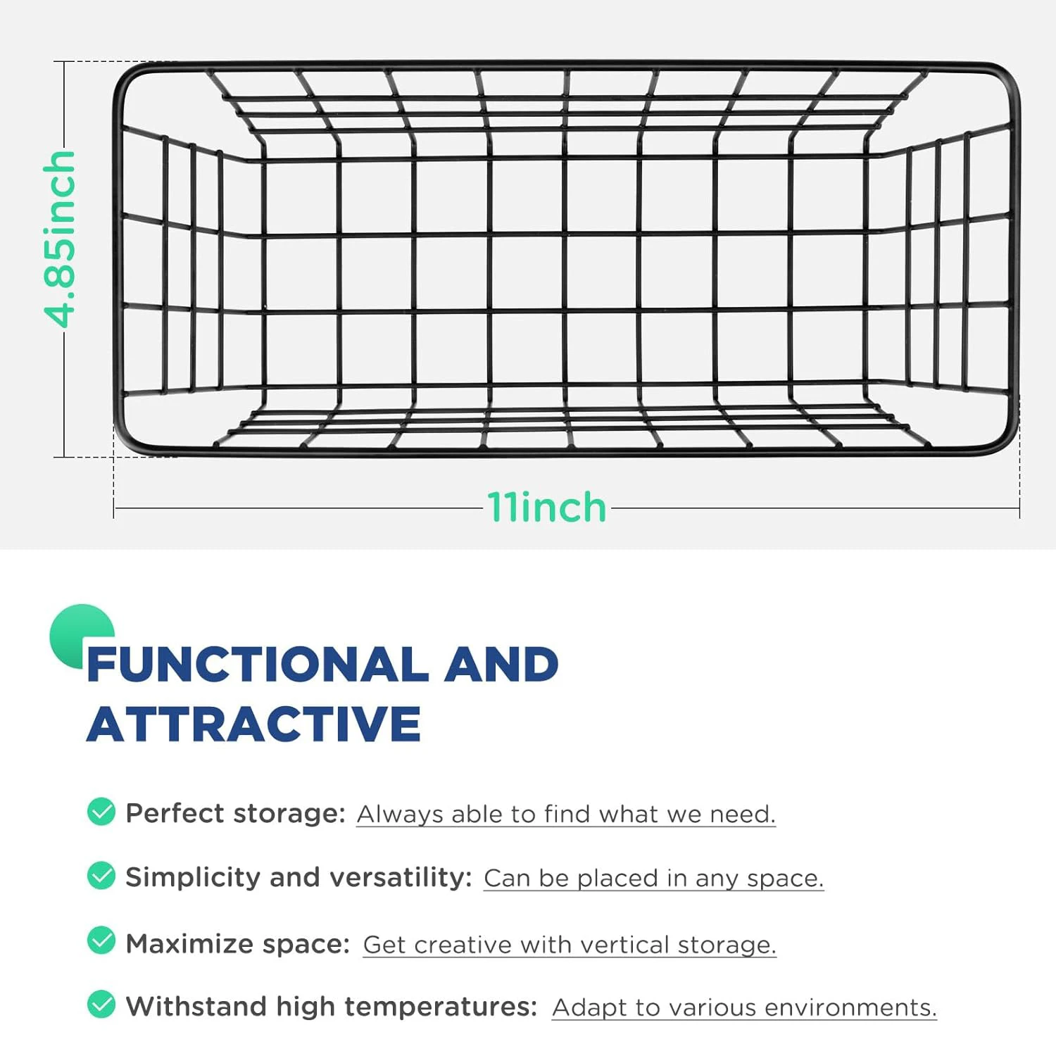 Wire Storage Baskets Adhesive Basket Cabinet Door Organizer No Drilling Sturdy Hanging Fruit Baskets