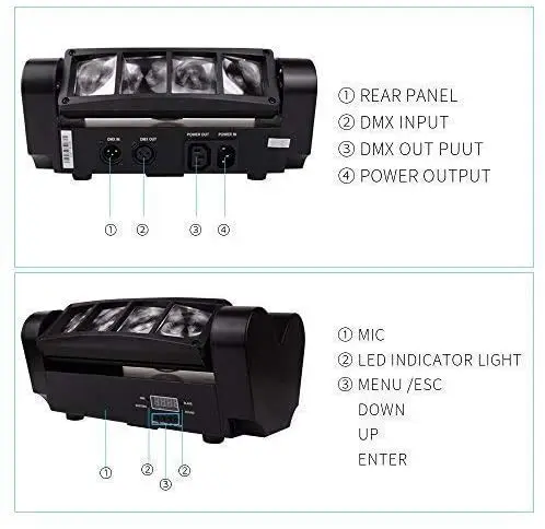 Best Quality DJ Stage Lights RGBW 4 in 1 LED Mini Spider Beam Light Moving Heads Remote Control for  Party Wedding Disco Ball