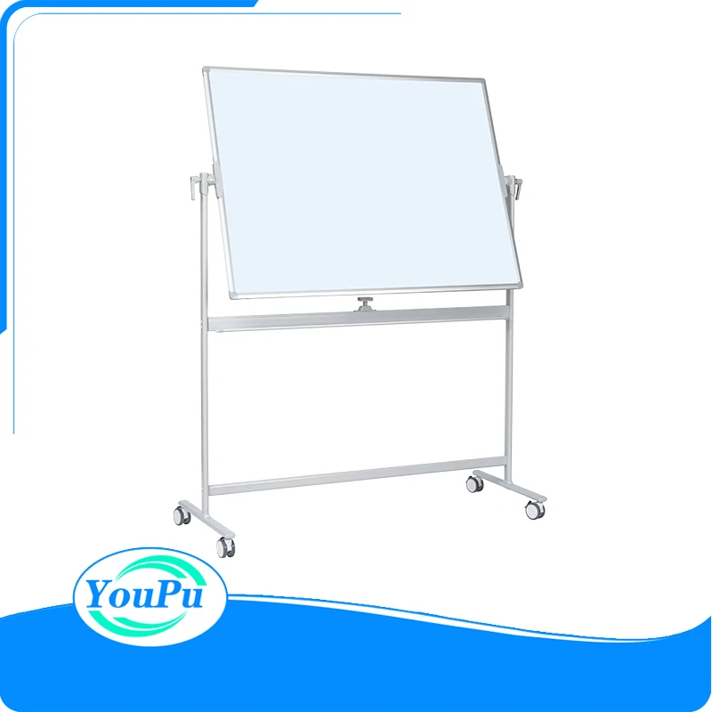 Mobile Pivoting Whiteboard Double Sided Magnetic And Dry Erase Whiteboard On Mobile Stand With Double-Sided Writing Boards