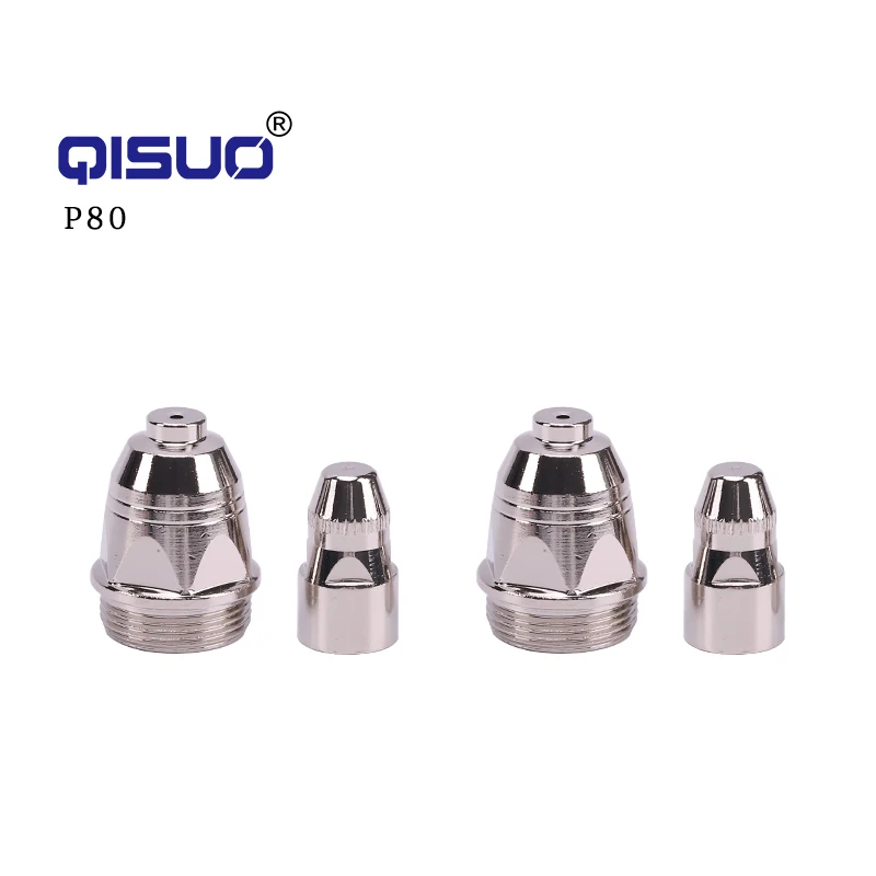 QISUO Level S weld cheap air cooled plasma cutting cutters torch P80 plasma welding consumable  nozzle and electrode