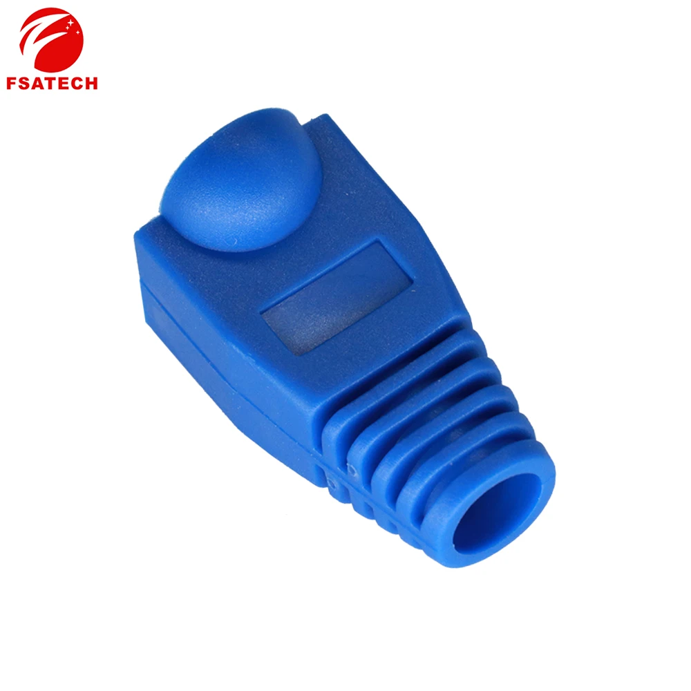 Сетевой разъем FSATECH Ethernet RJ45 прозрачная головка многоцветная оболочка защитный резиновый Соединитель с