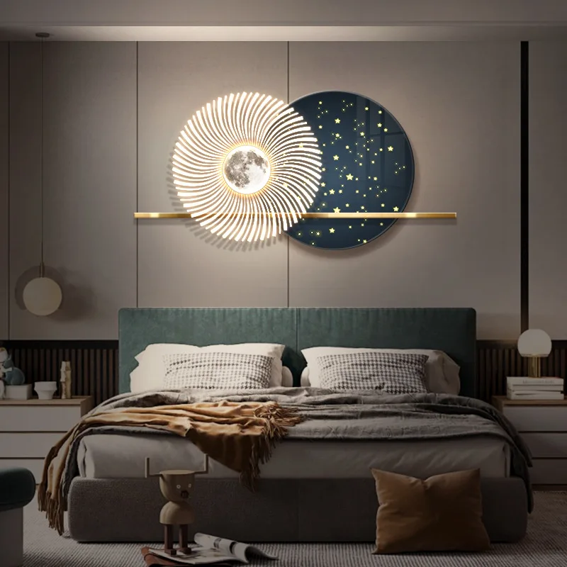 80*40CM Decorative Pendant Wall Metal Abstract Art Modern Creative Living Room Wall Decorative Piece Metal Wall Lamp