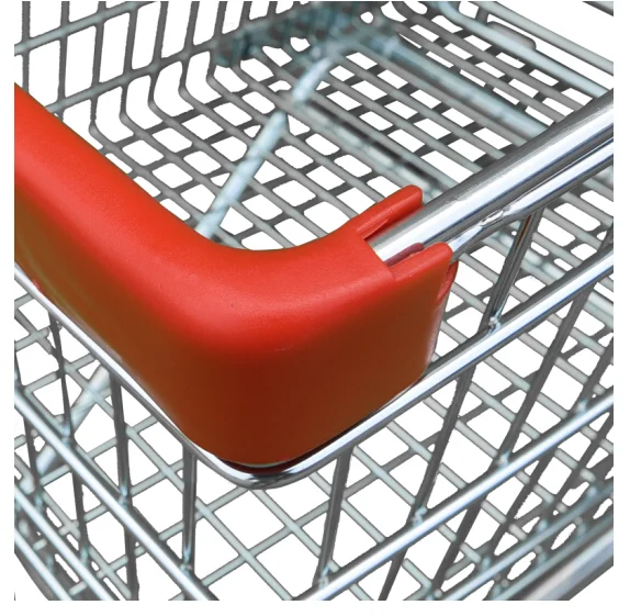 popular european style supermarket  wire shopping trolley steel  cart with plastic cover