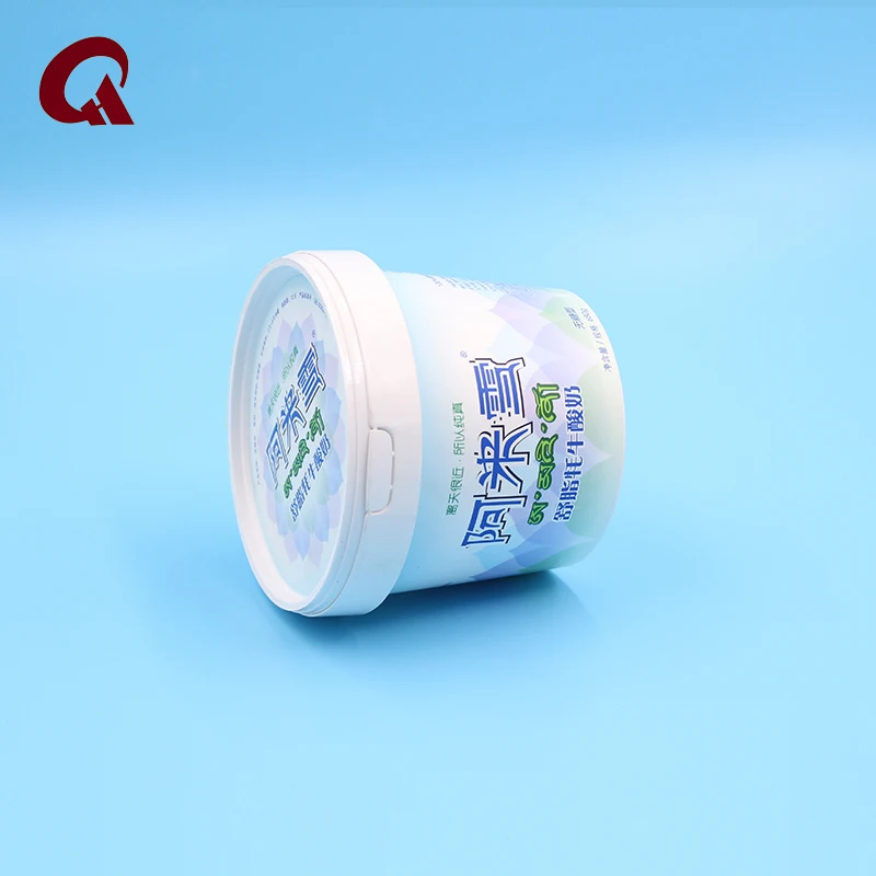 27oz 800ml custom disposable injection IML plastic bucket ice cream container