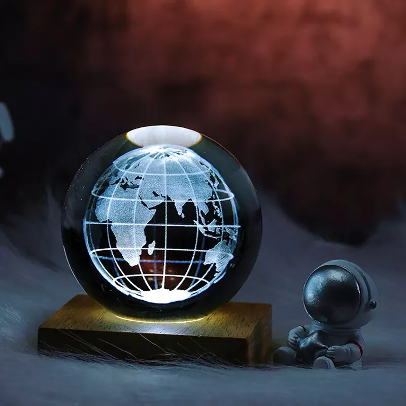 Mix Color Customized Personalized 3d Laser 80mm 100mm Crystal Ball Led K9 Crystal Glass Ball