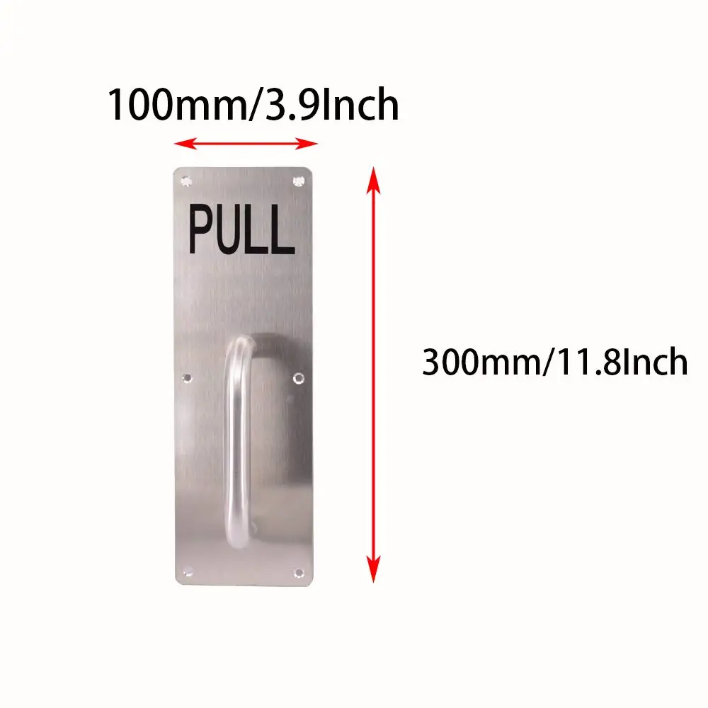 Stainless Steel Door Handle, Pull and Push Plate Commercial Door Handle with Screws