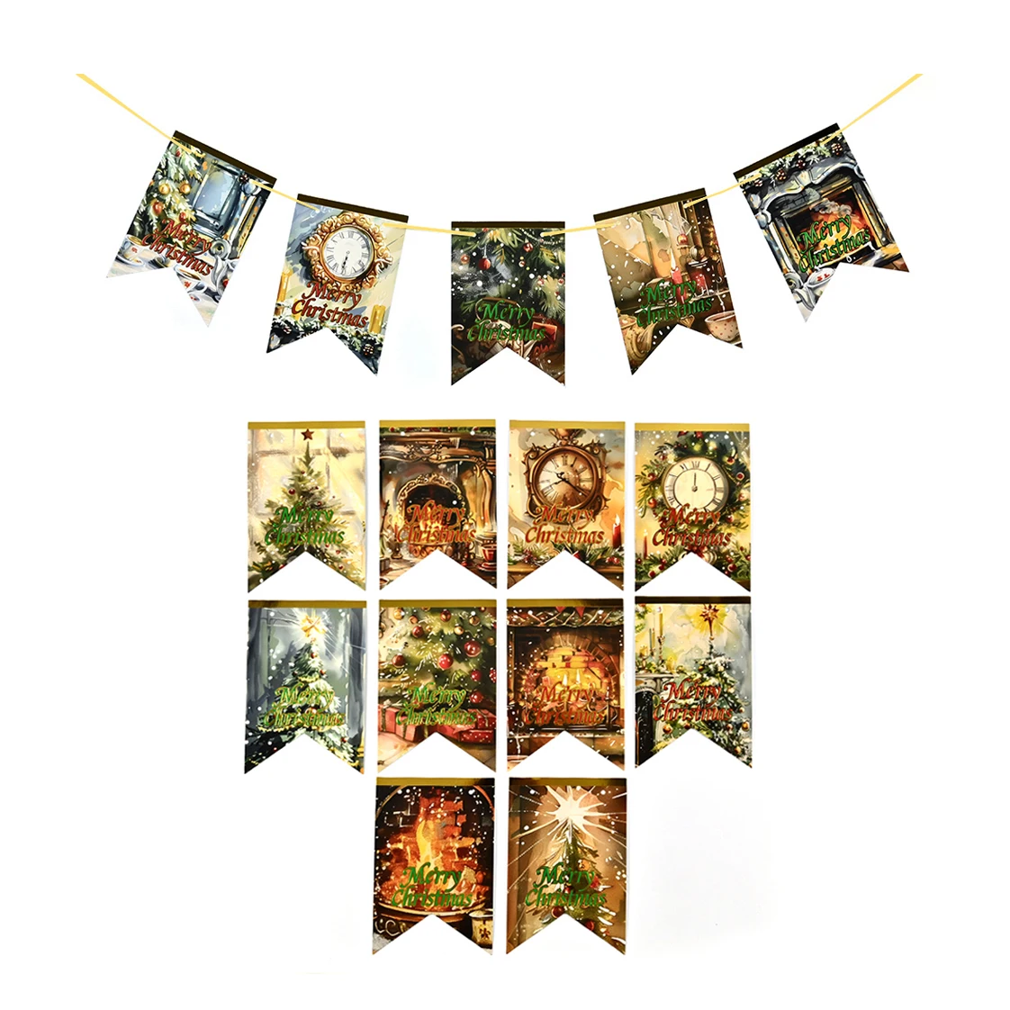 Wholesale Custom Merry Christmas Decorations Banner, Festive Hanging Flag Decorations for Fireplace Wall, Indoor Celebrations