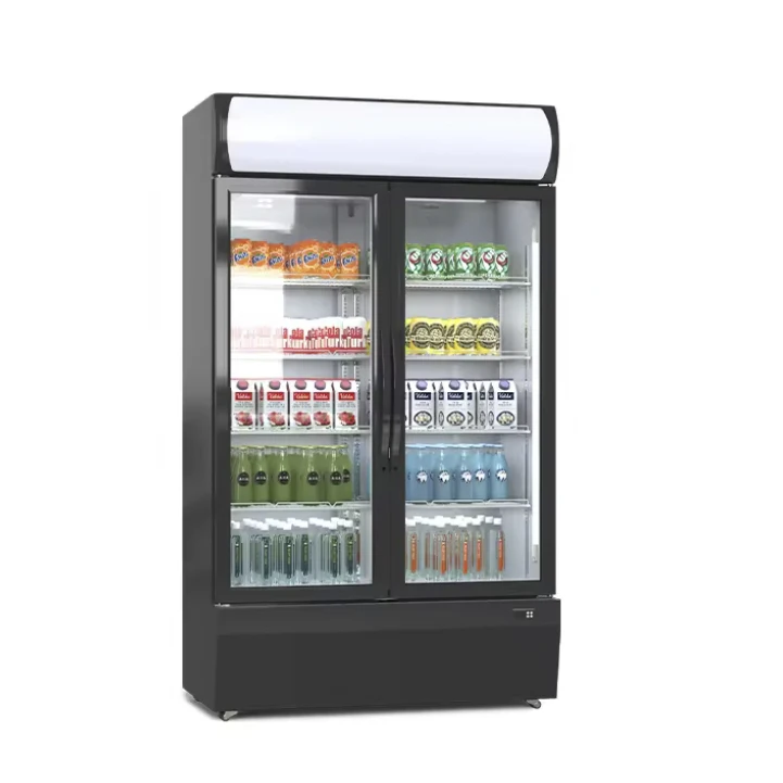 Single-Temperature Supermarket Beverage Cooler Refrigerator Showcase Vertical Upright Freezer with Glass Door Freezer