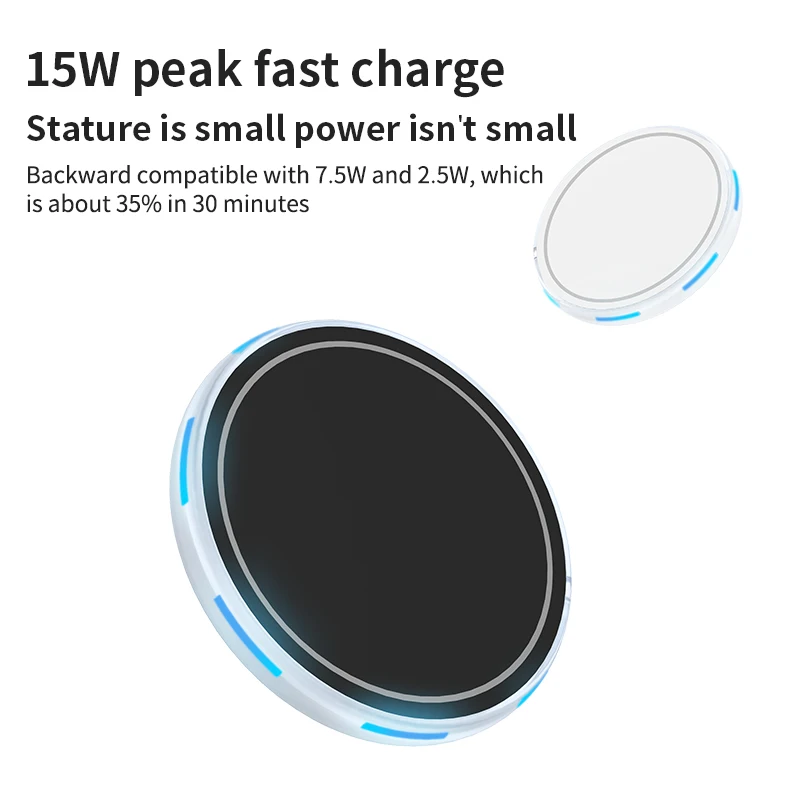 15W Magnetic Wireless Charger For iPhone 12 Pro Max Mini QI Fast USB C PD Adapter Original LED Light Magnet Charge