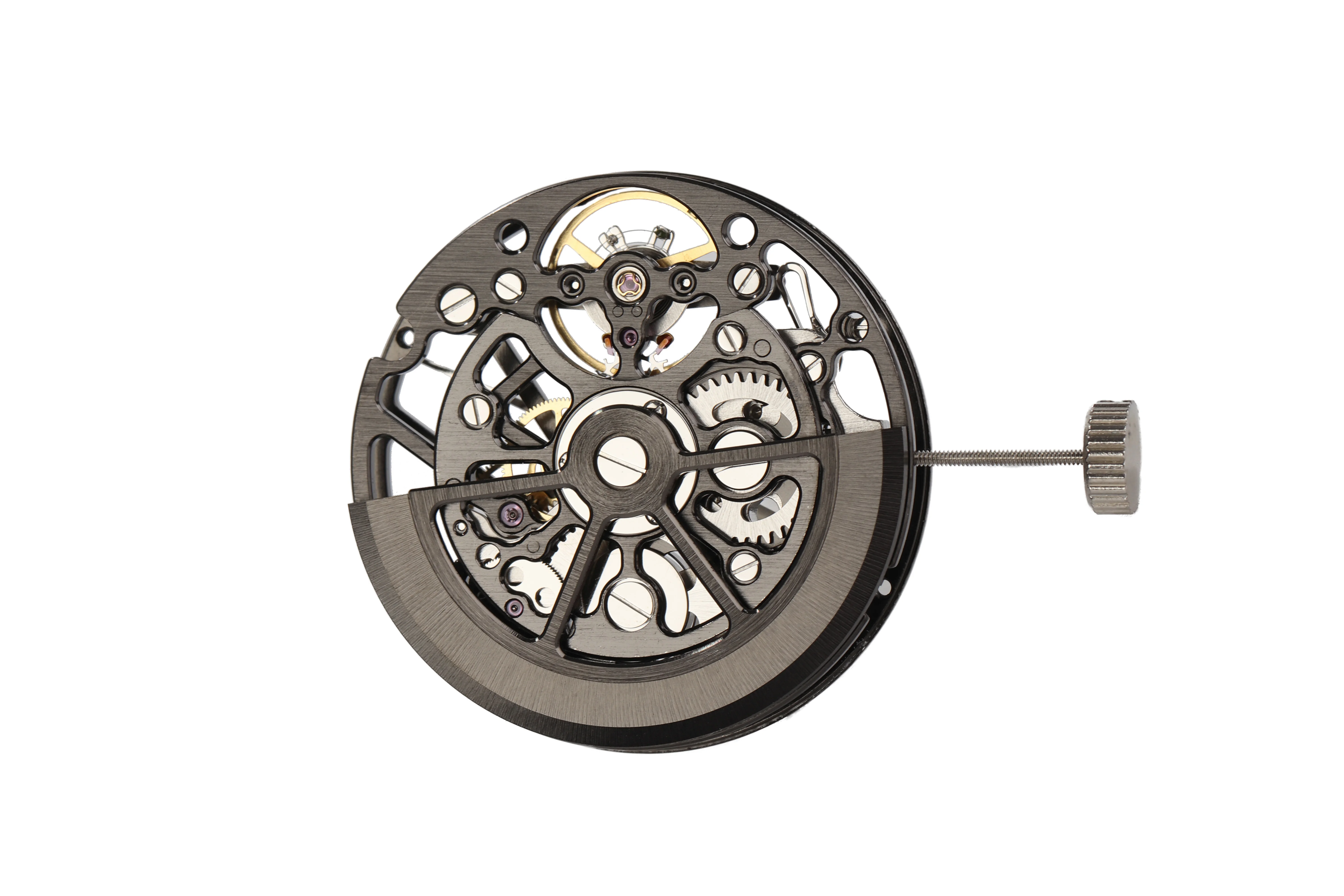 Роскошный Скелет механическое движение автоматический 21 Драгоценный черный пользовательский ротор OEM логотип часы