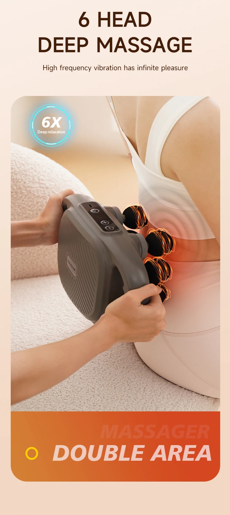 12V Handheld Cordless Massage Gun Deep Tissue Massager for Hand Vibration Massage Feature