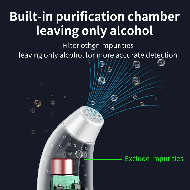 LANNX A5 High Sensitivity Digital Alcohol Detector  Portable Breath Alcohol Tester Breathalyzer Automatic Alcohol Tester