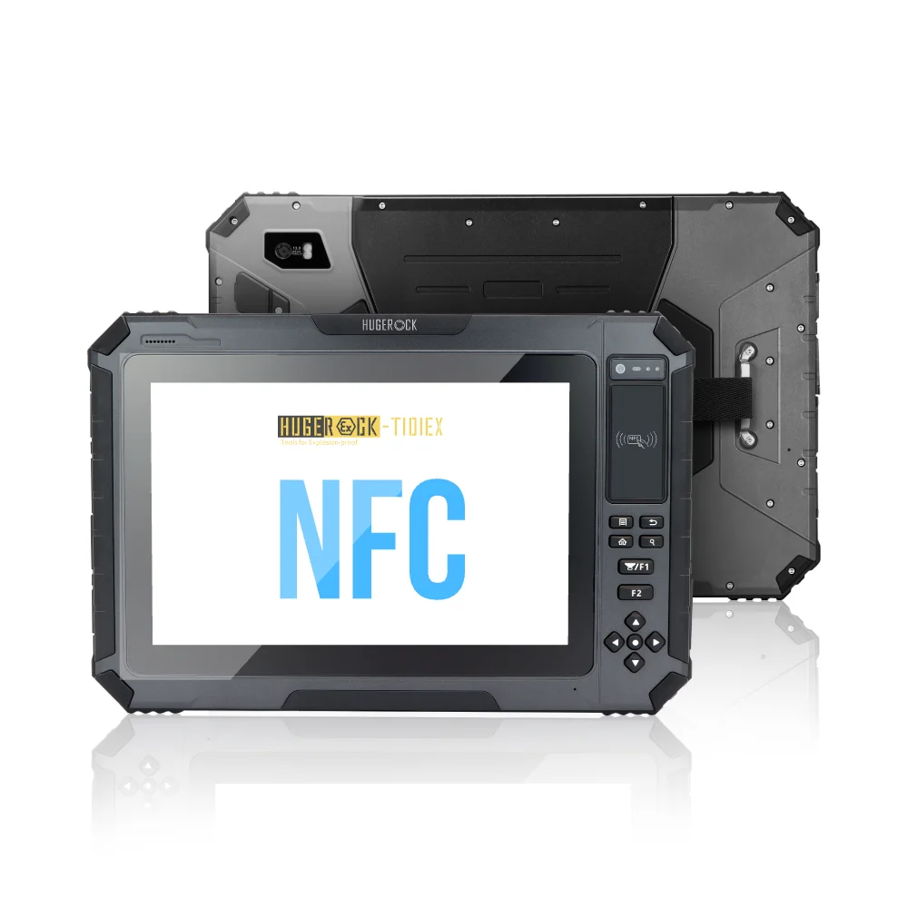HUGEROCK T101EX Certified Atex 4g 8+128GB 1000nit High Light External Nfc Reader Barcode Scanner Rugged Android Tablet Pc