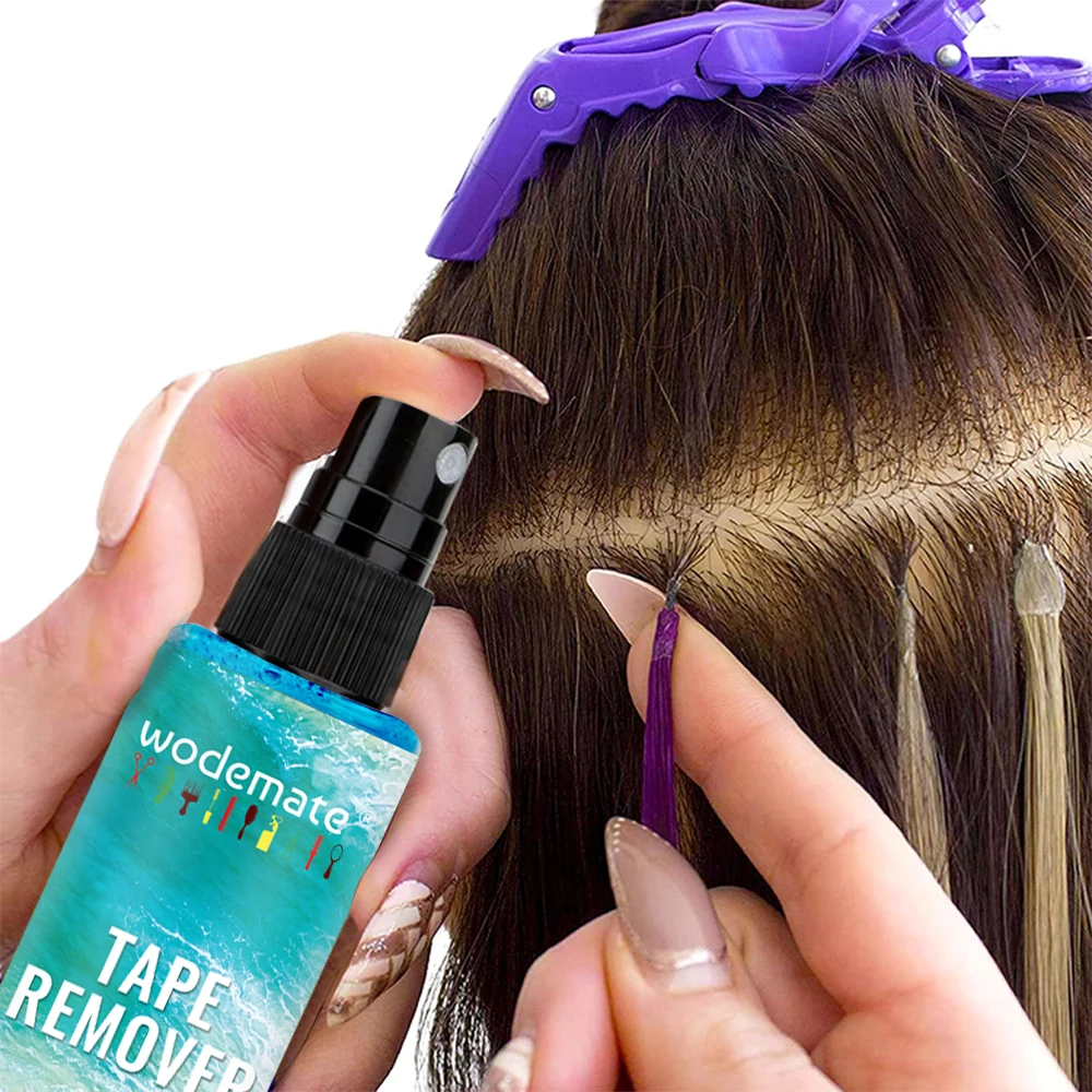2024 Wodemate Hair Products Removes Hair Glue Spray Keratin Bond Remover Fast Acting Tape in Extension Remover Spray