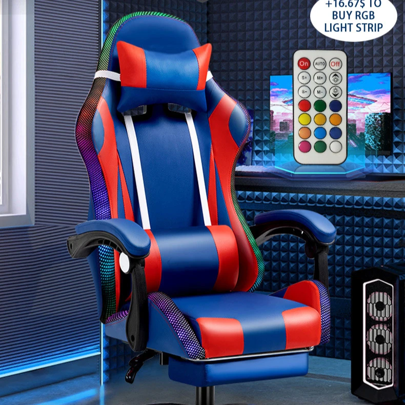 office gamer racing gaming chair with footrest and massage