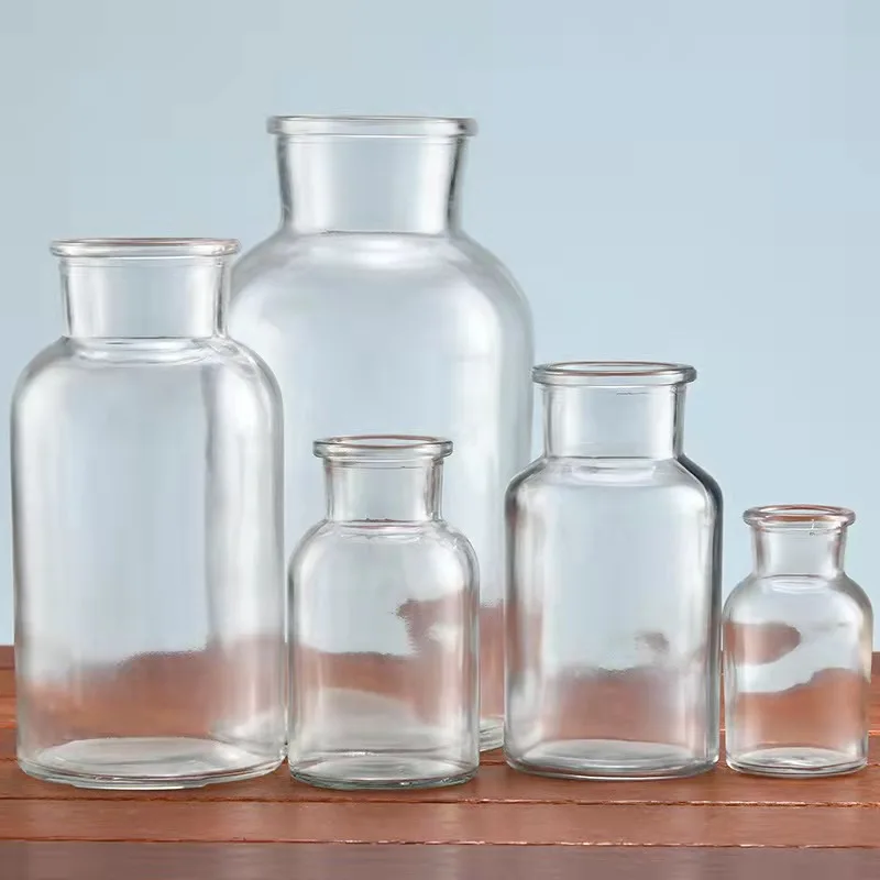 Пустой Янтарный стеклянный лабораторный фармацевтический химический реагент стеклянная бутылка банка 30 мл 60 125 250 50
