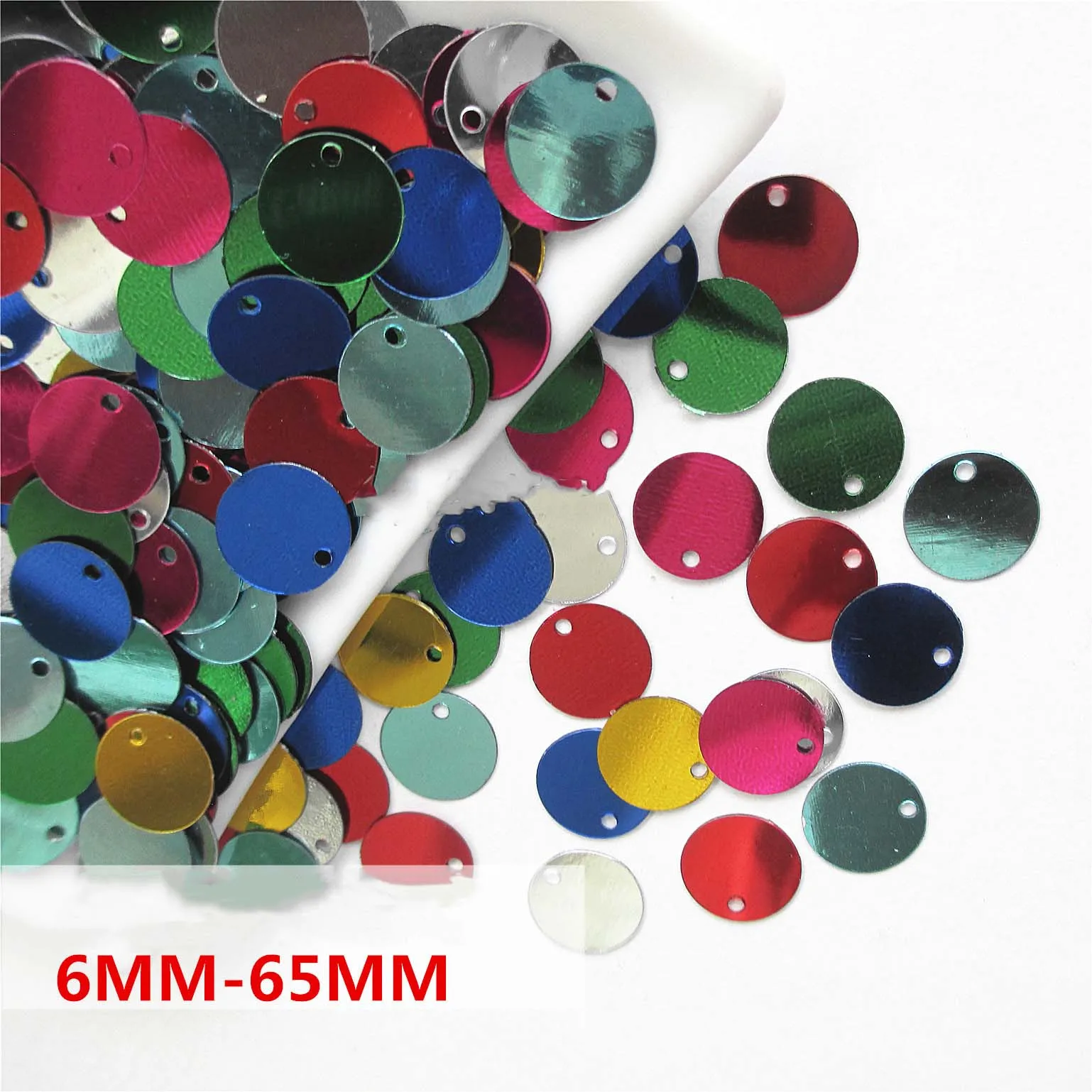 6mm to 30mm diy garment accessories party material round christmas sequins confetti glitter colorful pvc sequins with a hole