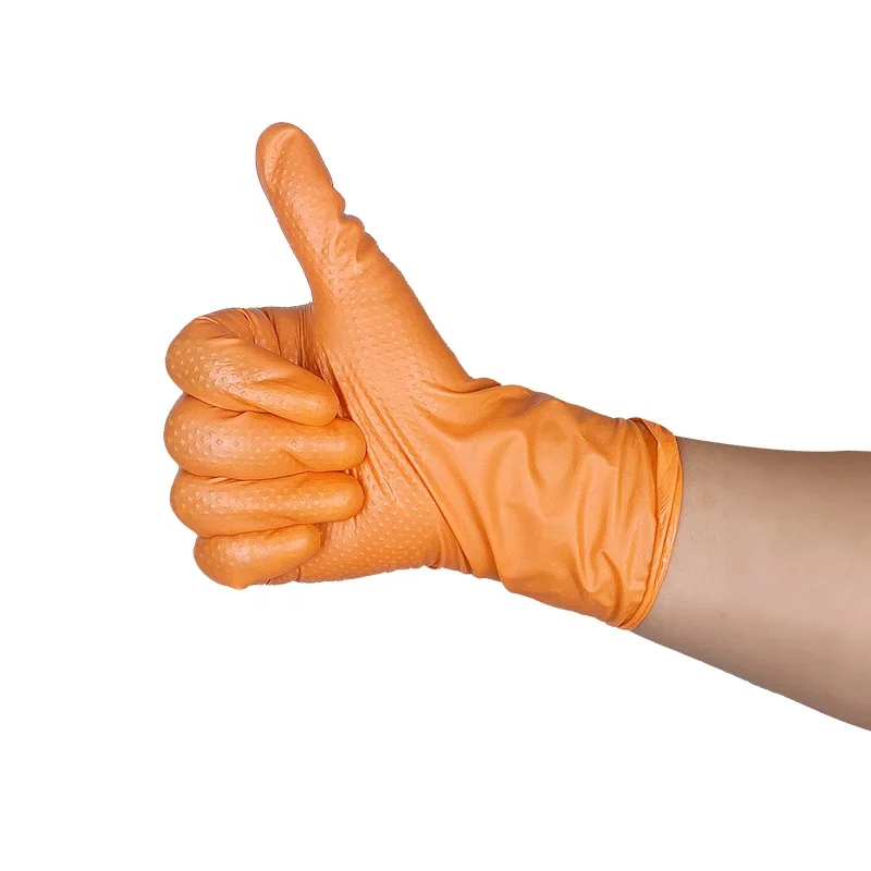 Good gripping industrial Orange diamond texture nitrile for industry