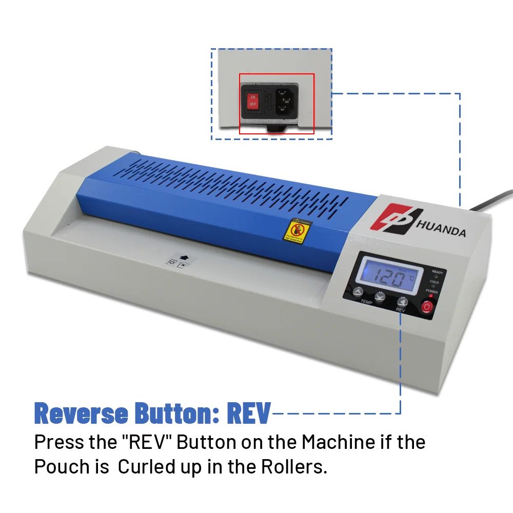 Huanda HD-260E Huanda A4 A5 Size Plastic Card Laminator Laminating Film Roll Hot Laminating Machine